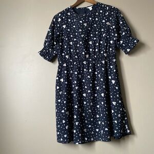 Tommy Hilfiger Navy Dress with White Heart Print